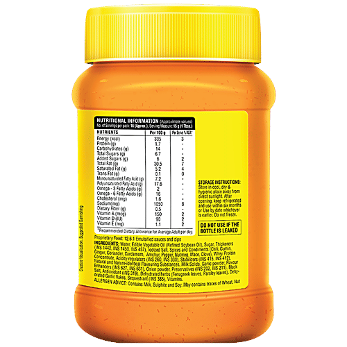 Saffola Mayonnaise - Tandoori Masala, Hot & Smoky flavour, Eggless, 250 g  