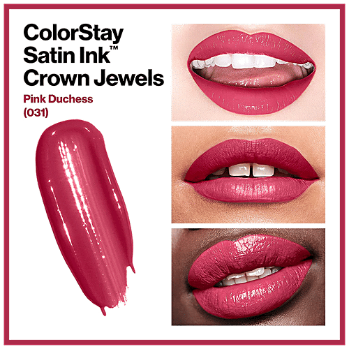 Revlon ColorStay Satin Ink Crown Jewels Liquid Lipstick - Longlasting, Waterproof, Moisturising, 5 ml 031 Pink Dutches 