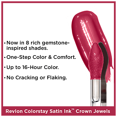 Revlon ColorStay Satin Ink Crown Jewels Liquid Lipstick - Longlasting, Waterproof, Moisturising, 5 ml 031 Pink Dutches 