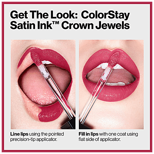 Revlon ColorStay Satin Ink Crown Jewels Liquid Lipstick - Longlasting, Waterproof, Moisturising, 5 ml 031 Pink Dutches 