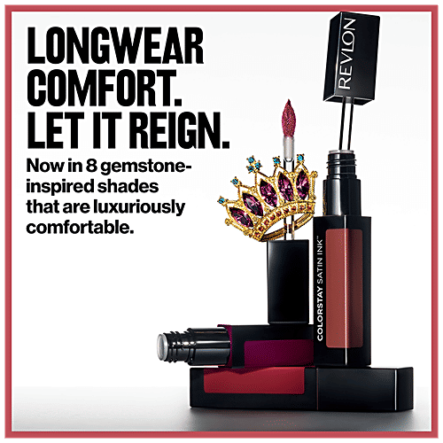 Revlon ColorStay Satin Ink Crown Jewels Liquid Lipstick - Longlasting, Waterproof, Moisturising, 5 ml 037 Majestic Rose
