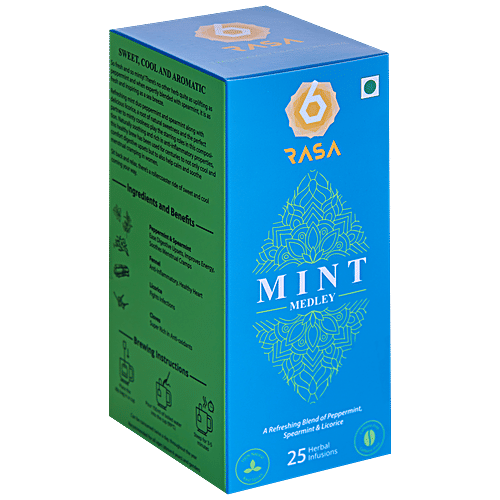 Buy 6rasa Mint Medley Tea Peppermint, Spearmint, Licorice, Cooling, Refreshing, Energizing