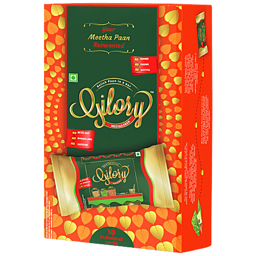 Gilory Meetha Paan Bar - No Supari, Kattha & Chuna, 100 g (10 pcs x 10 g Each) 