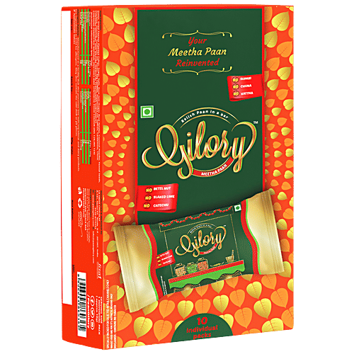 Gilory Meetha Paan Bar - No Supari, Kattha & Chuna, 100 g (10 pcs x 10 g Each) 