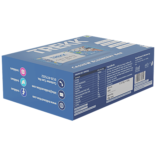 Buy TREKK Cashew Blueberry Granola Bar Source Of Protein & Fiber