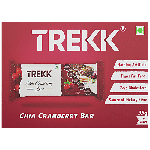 Buy TREKK Chia Cranberry Granola Bar Source Of Protein & Fiber, Zero