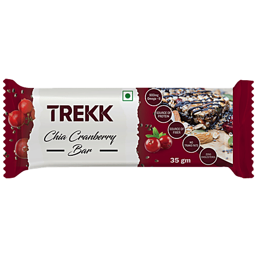 Buy TREKK Chia Cranberry Granola Bar Source Of Protein & Fiber, Zero
