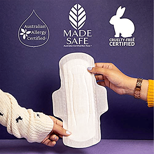 Azah Rash-Free Organic Sanitary Pads - All Regular, With Disposable Bags, 30 pcs  