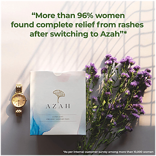 Azah Rash-Free Organic Sanitary Pads - All Regular, Without Disposable Bags, 40 pcs  