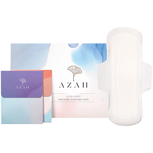 Azah Rash-Free Organic Sanitary Pads - All XL, Without Disposable Bags, 40 pcs