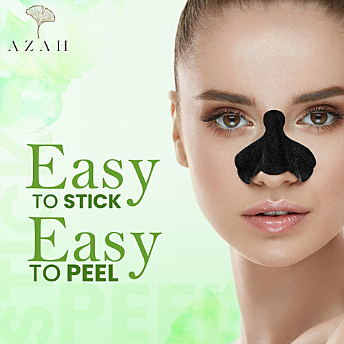 Azah Ultra Deep Cleansing Nose Strips For Blackhead Removal - With Aloe Vera & Activated Charcoal, 10 pcs  Unclog Pores, Removes Whiteheads, Excess Oil & Dirt