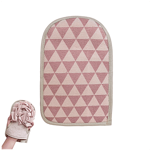 Azah Reversible Exfoliating Gloves - 2-In-1 Use, Pink, 1 pc  