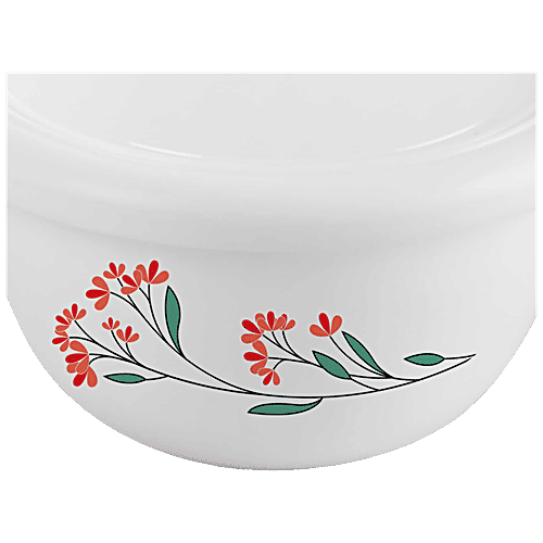 Buy Cello Glass Bowl For Mixing/Serving With Lids Borosilicate, Red