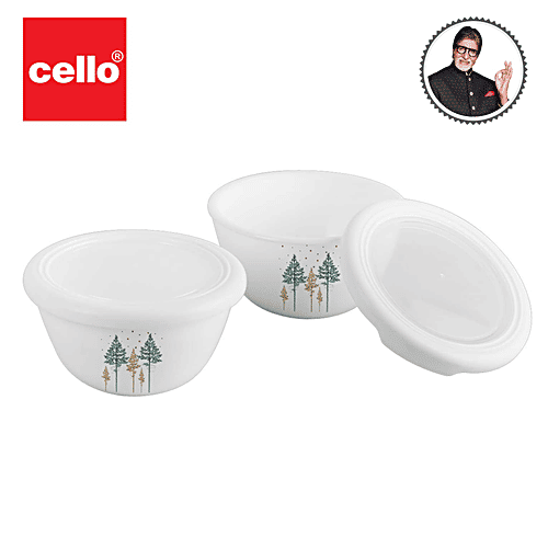 Buy Cello Mixing Bowl Set With Premium Lid, Opalware, Royal Pine