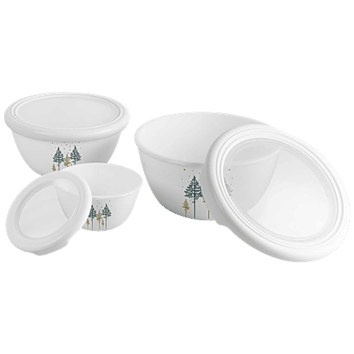 Buy Cello Glass Bowl For Mixing/Serving With Lids Borosilicate, Royal