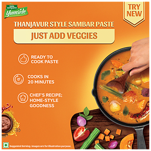 Tata Sampann Yumside Thanjavur Style Sambar Paste - Ready To Cook, Serves 4, 150 g  