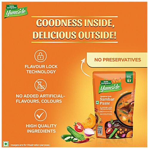 Tata Sampann Yumside Thanjavur Style Sambar Paste - Ready To Cook, Serves 4, 150 g  