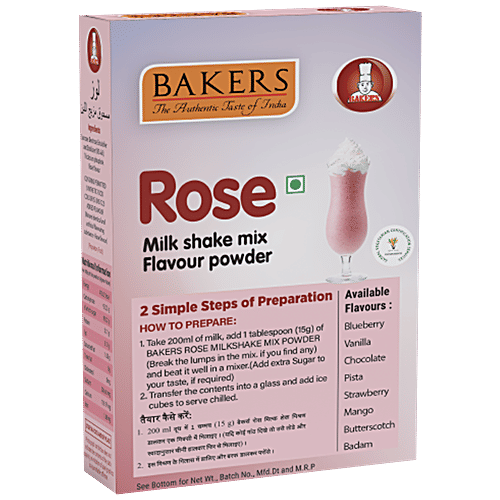 Buy BAKERS Milkshake Mix Flavour Powder Rose, Ready To Use Online at