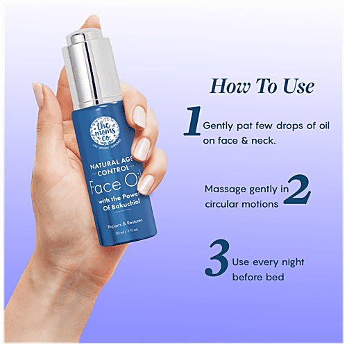 The Moms Co Natural Age Control Face Oil - Power Of Bakuchiol, Repairs, Hydrates & Restores Skin, 30 ml