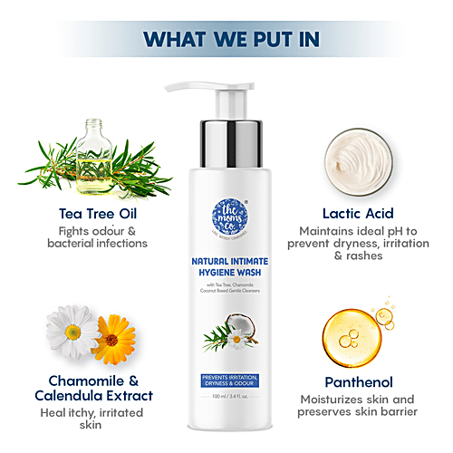 The Moms Co Natural Intimate Hygiene Wash - Prevents Irritation, Dryness & Odour, For Women, 100 ml  