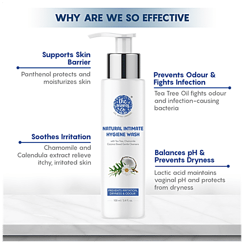 The Moms Co Natural Intimate Hygiene Wash - Prevents Irritation, Dryness & Odour, For Women, 100 ml  