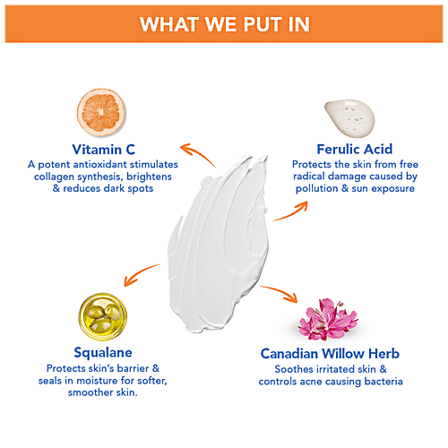 The Moms Co Natural Vitamin C Face Cream - Cleans & Brightens Skin, Reduces Dark Spots, 25 g  