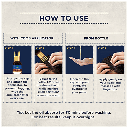 Parachute Advansed Onion Hair Oil - With Comb Applicator, For Growth, Hair Fall Control, 200 ml