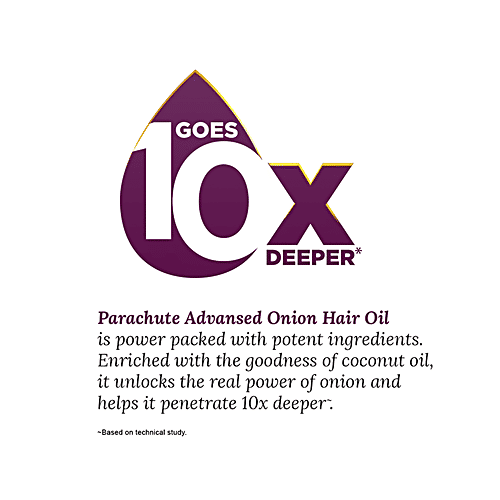 Parachute Advansed Onion Hair Oil - With Comb Applicator, For Growth, Hair Fall Control, 200 ml