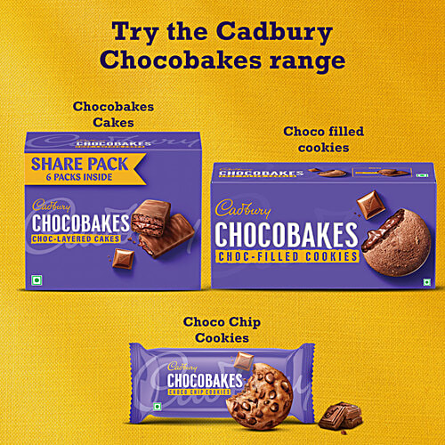 Cadbury Chocobakes Choco Chip Cookies, 83 g  Cadbury now in a Cookie, Perfect for Sharing with Your Loved ones