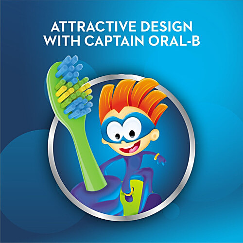 Oral-B Kids Toothbrush - Super Stars, Extra Soft Bristles, Easy To Hold Handle, 2+ Years, 3 pcs  