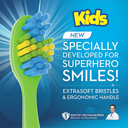 Oral-B Kids Toothbrush - Super Stars, Extra Soft Bristles, Easy To Hold Handle, 2+ Years, 3 pcs  