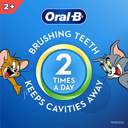 Oral-B Kids Toothbrush - Tom & Jerry, Extra Soft Bristles, Easy To Hold Handle, 2+ Years, 2 pcs  