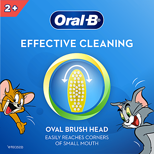 Oral-B Kids Toothbrush - Tom & Jerry, Extra Soft Bristles, Easy To Hold Handle, 2+ Years, 2 pcs  