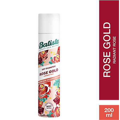 Batiste Dry Shampoo - Radiant Rose Gold, Instant Hair Refresh, 200 ml  
