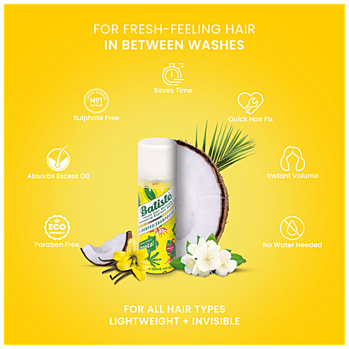 Buy Batiste Dry Shampoo Coconut & Exotic Tropical, Absorbs Excess Oil