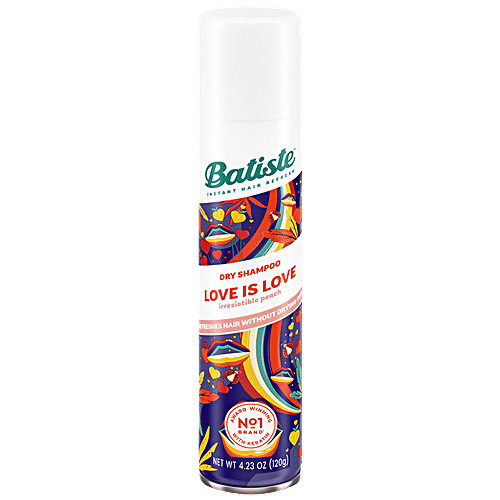 Batiste Dry Shampoo - Love Is Love, Irresistible Peach, Refreshes Hair Without Drying, 200 ml