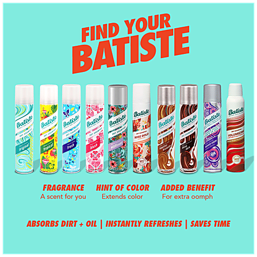 Batiste Dry Shampoo - Love Is Love, Irresistible Peach, Refreshes Hair Without Drying, 200 ml