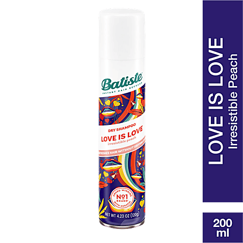 Batiste Dry Shampoo - Love Is Love, Irresistible Peach, Refreshes Hair Without Drying, 200 ml