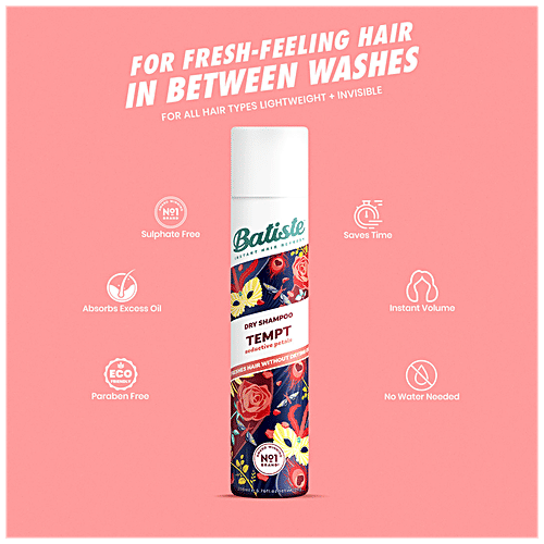 Buy Batiste Dry Shampoo Tempt, Seductive Petals, Refreshes Hair