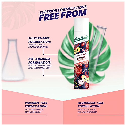 Buy Batiste Dry Shampoo Tempt, Seductive Petals, Refreshes Hair