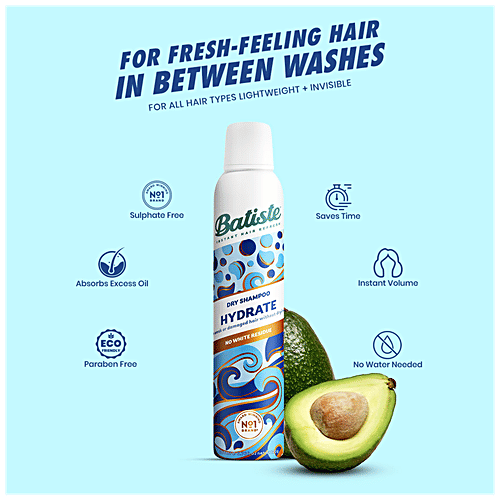 Buy Batiste Dry Shampoo Hydrate, No White Residue, For Damaged Hair