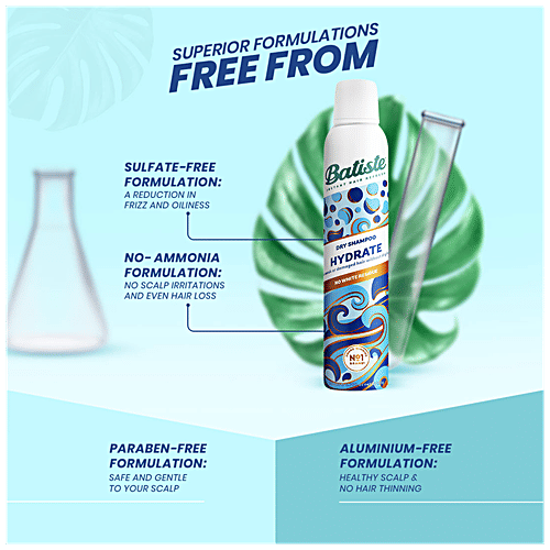 Buy Batiste Dry Shampoo Hydrate, No White Residue, For Damaged Hair