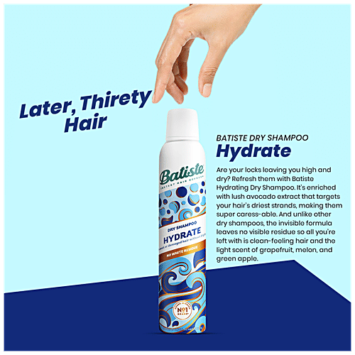Buy Batiste Dry Shampoo Hydrate, No White Residue, For Damaged Hair Online at Best Price of Rs