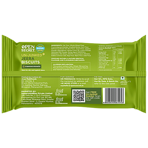 Open Secret Un-Junked Jeera Biscuits, 40 g  No Maida & Refined Sugar, No Palm Oil