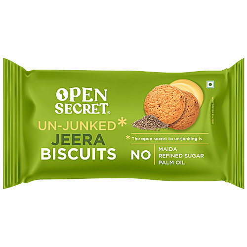 Open Secret Un-Junked Jeera Biscuits, 40 g  No Maida & Refined Sugar, No Palm Oil