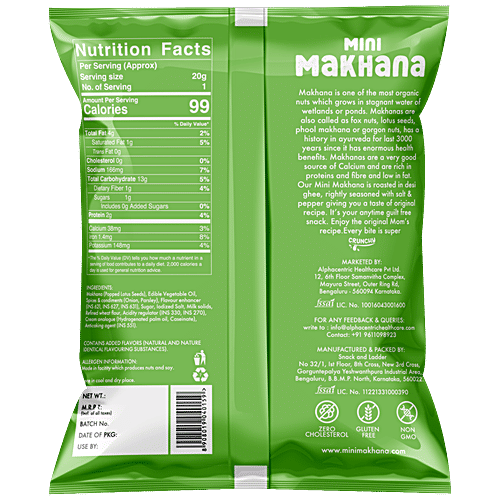 Protyze Mini Makhana/Fox Nuts - Sour Cream & Onion, Protein Rich, Gluten Free Snack, 20 g Pouch 