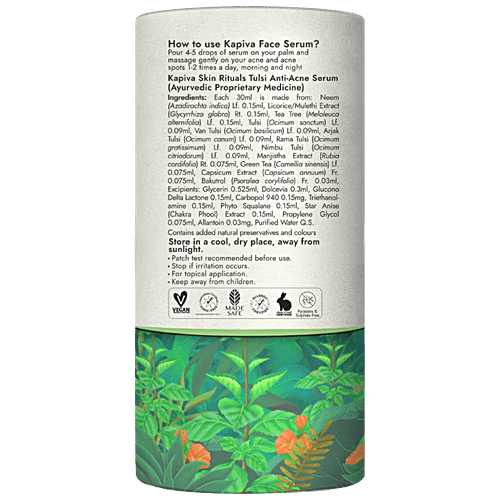 Kapiva Tulsi Anti-Acne Serum - For A Clear Skin, 100% Ayurvedic Serum With Herbal Actives, 30 ml
