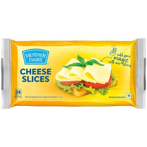 Mother Dairy Cheese Slice - Processed Spread, 480 g 24 pcs 