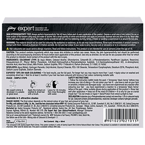 Godrej Expert Rich Creme Hair Colour, 4 pcs (20 g + 20 ml each Pack)