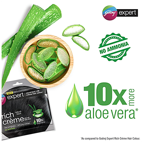 Godrej Expert Rich Creme Hair Colour, 4 pcs (20 g + 20 ml each Pack)
